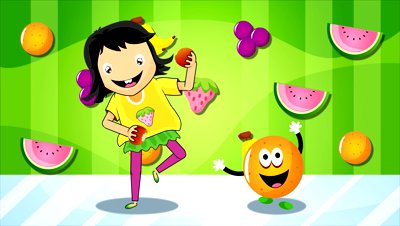 stock-footage-fruit-eating-girl-a-cheerful-girl-dancing-as-she-eats-the-fruit-accompanied-by-a-dancing-orange